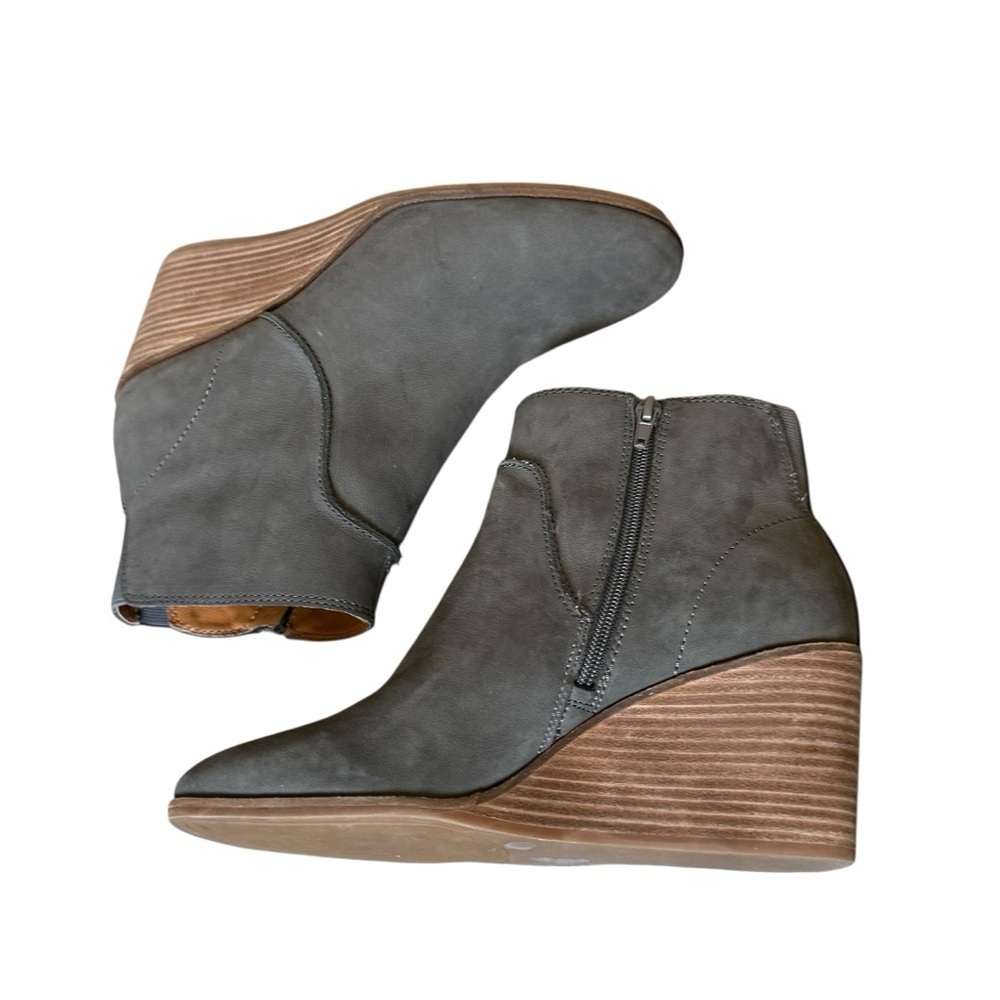 Lucky Brand Women's Zanta Bootie Ankle Boot Storm‎ Gray Size 10M Neutral Boho